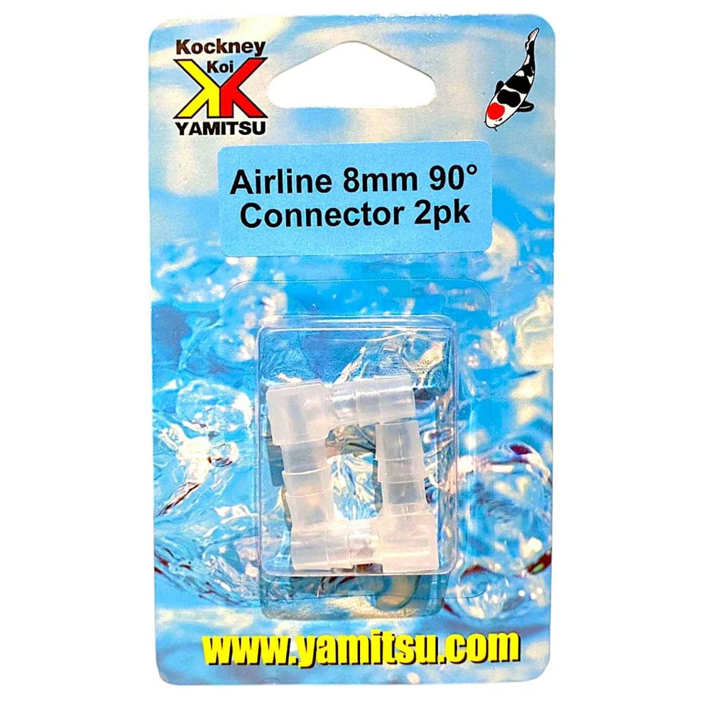 Airline 90° Bend Connector | Pond Air Line Fitting (4mm, 8mm)