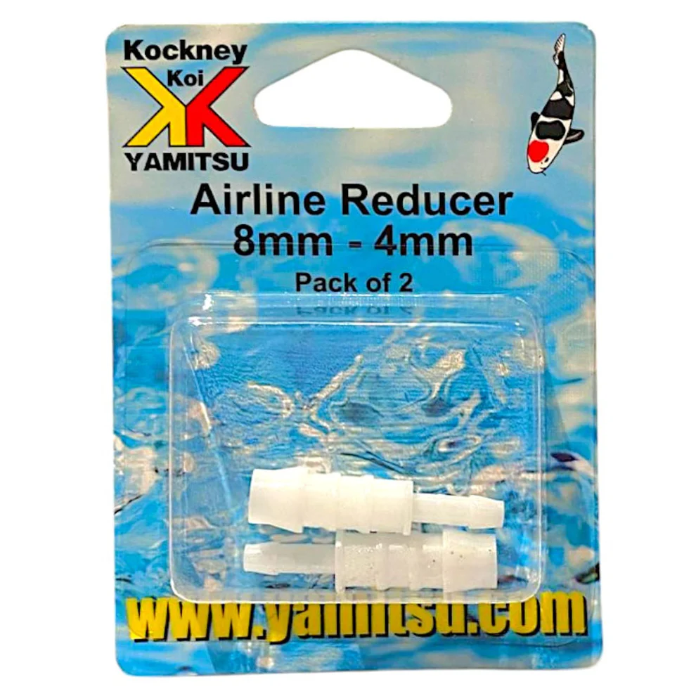 Airline Reducer Connector (Pack of 2) | 8mm to 4mm Pond Air Line Fitting